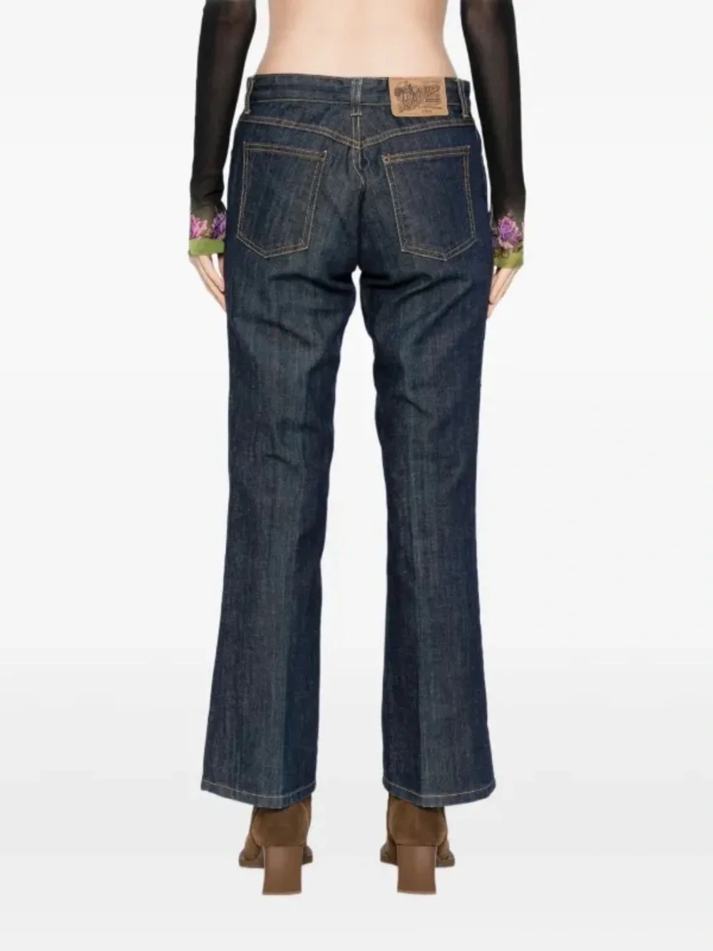 Louis Vuitton vintage circa 2008 low rise 5 pocket jeans embroidered size 36IT